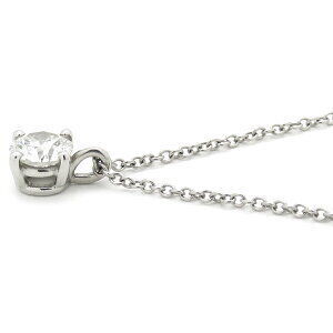 Tiffany Co Solitaire Necklace Diamond Platinum Silver